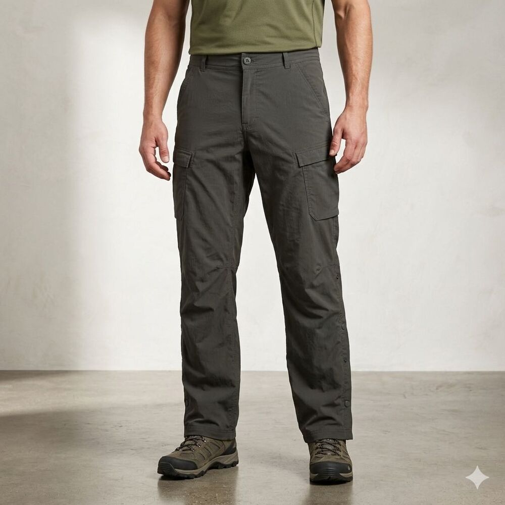 REI Co-Op Sahara Roll Up Cargo Pants Mens 34 Relaxed Green Outdoor Hiking